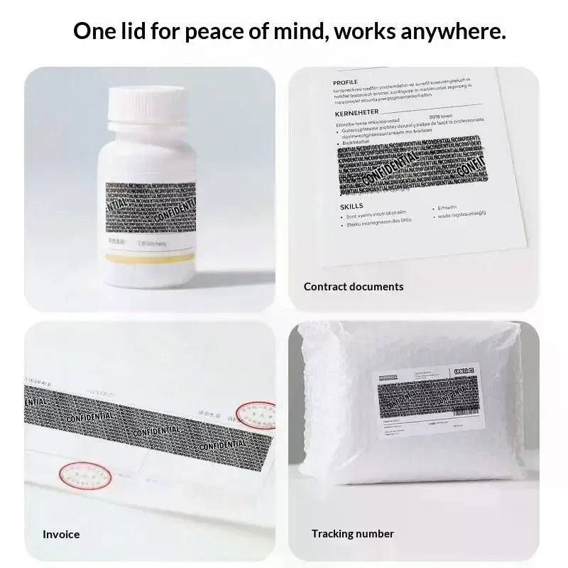 Rolling Type Stamping Garbled Characters Privacy Seal Express Delivery Anti Leakage Info Coverage With 3 Capsule Printing Ink Qme