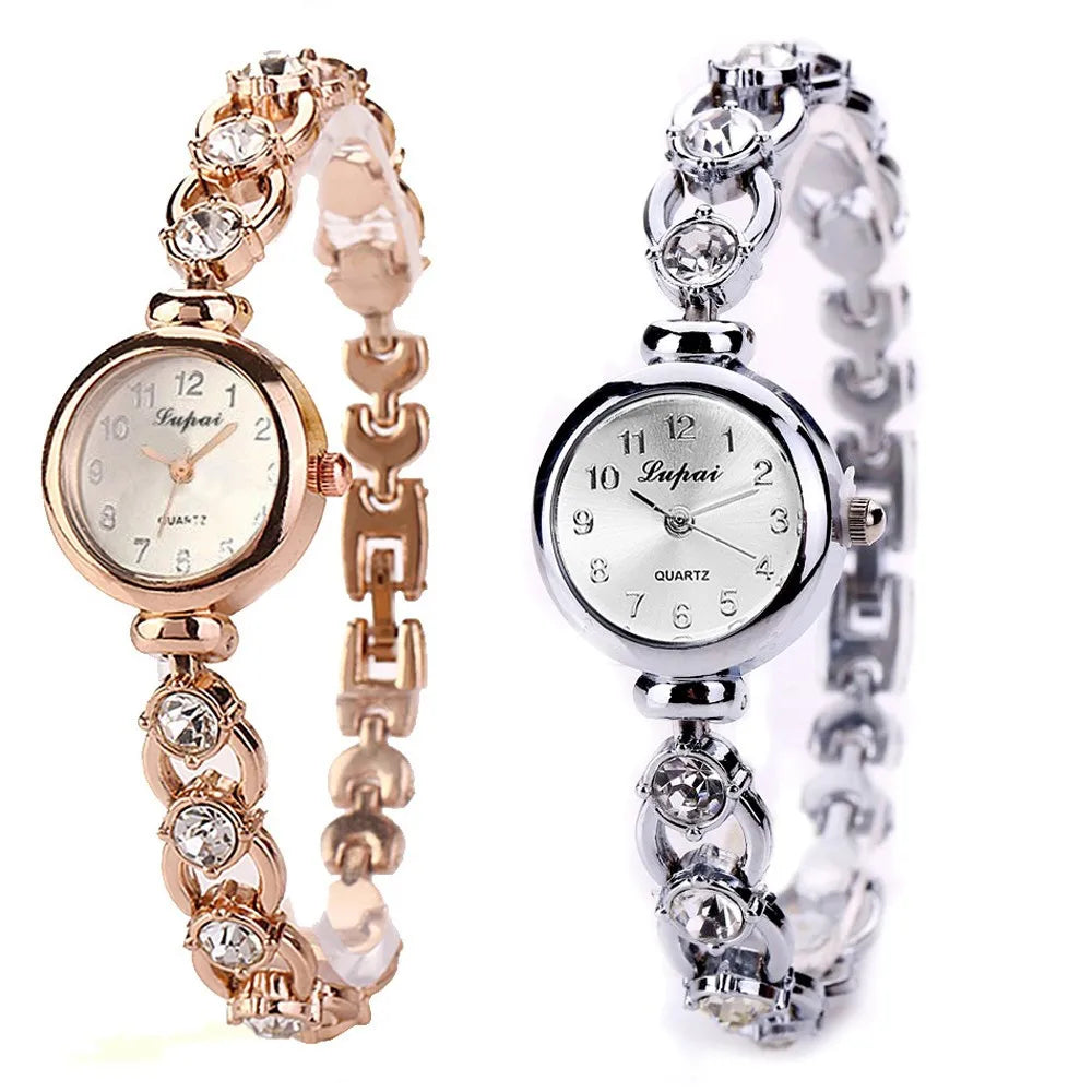 Ladies’ Luxury Business Watch Fashion Classic shiny Bracelet Reloj With Round Case Shape Women Elegant Quartz Diamond Wristwatch Qme