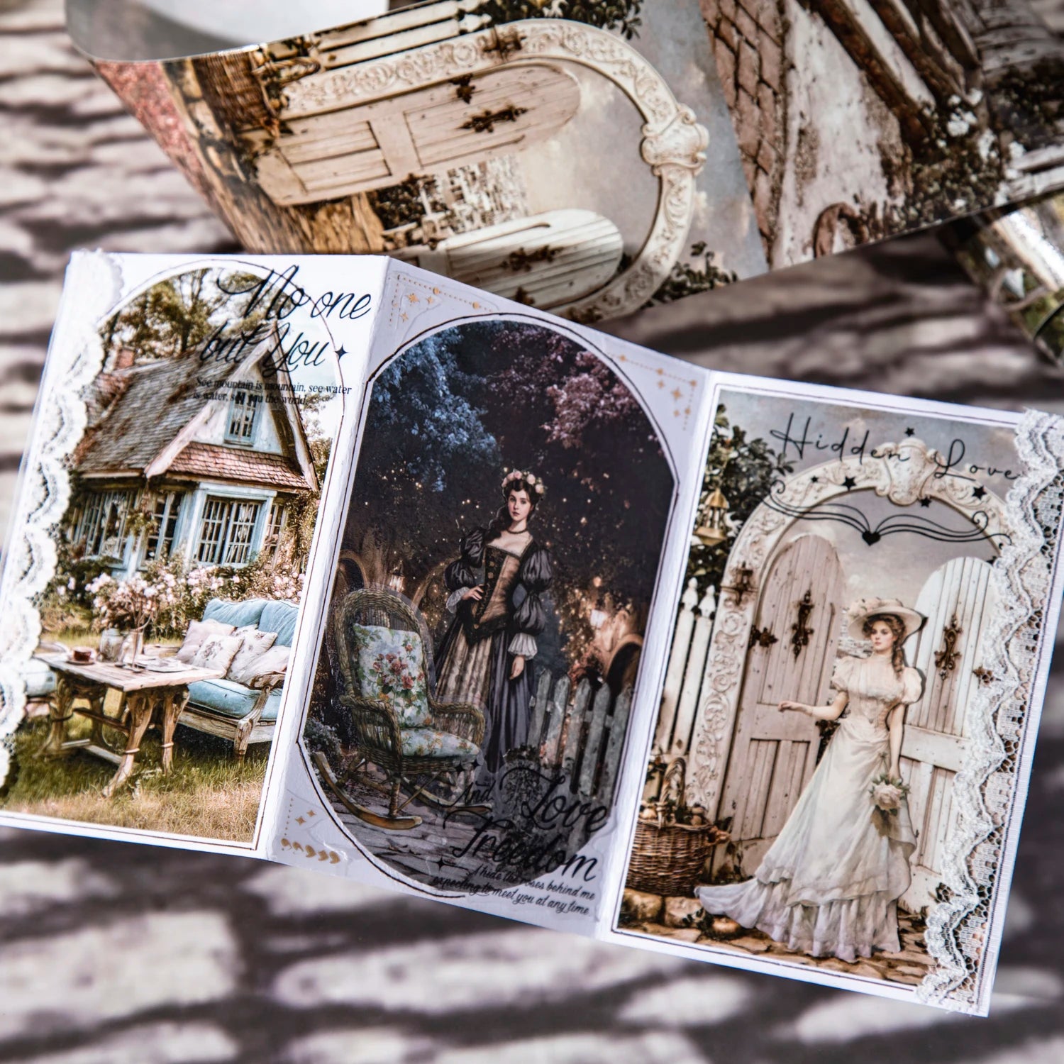 1roll Afternoon Countryside-themed Large-format Landscape Tape Ideal for background decoration, scrapbooking DIY collage sheets Qme