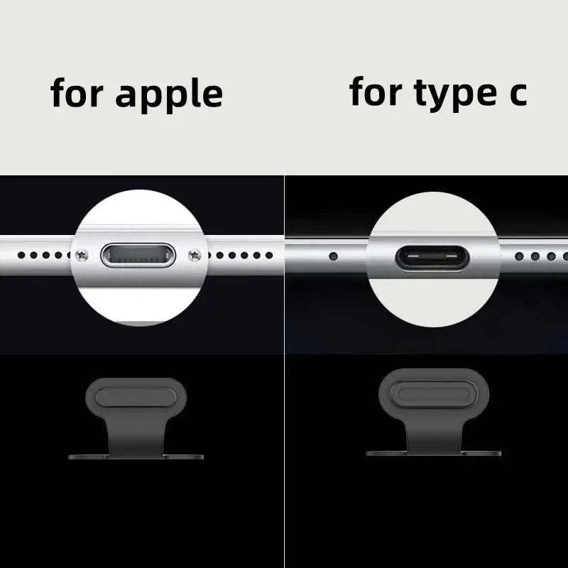 2/4/6PCS Charging Port Anti-Dust Dirt Plug for IPhone Samsung USB Type-C Port Protector Silicone Dustplugs Qme