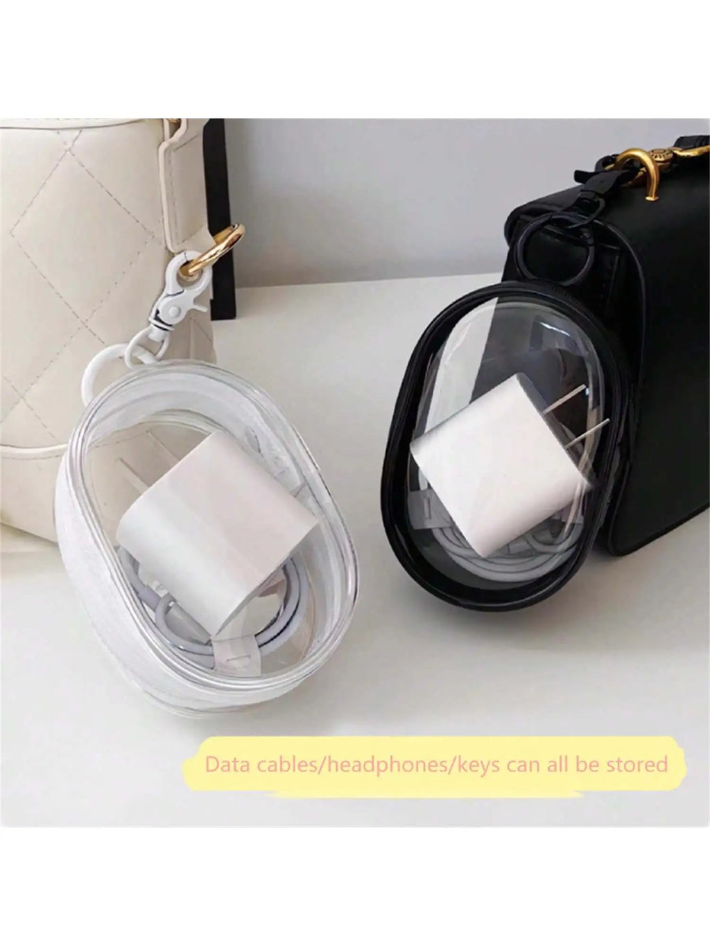 Transparent Data Cable Storage Bag Travel Outdoor Use Digital Qme