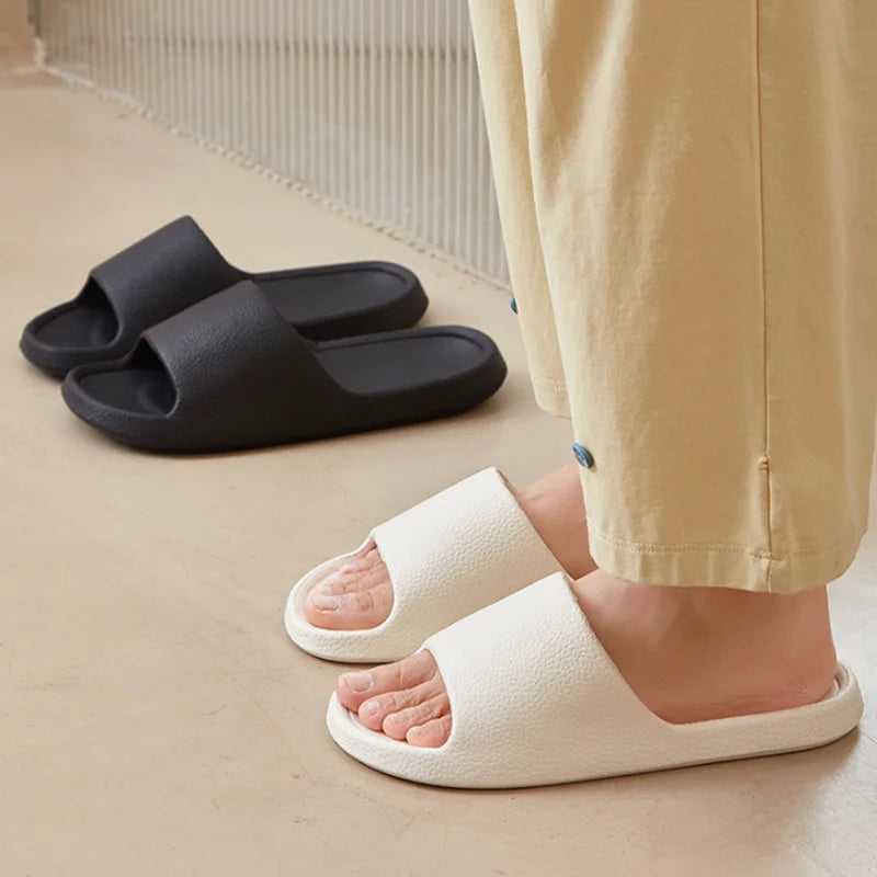 Summer Fashion Slippers Women Shoes Cloud Slippers For Men Home Flat Sandals Massage Flip Flops Couples Bathroom Indoor Slides Qme