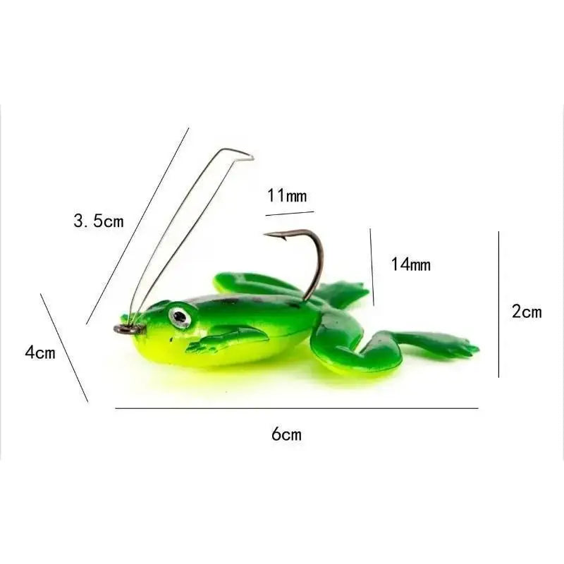 Soft Rubber Frog Fishing Lures Silicone Swimbait Crankbait Artificial Qme