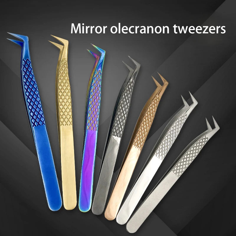Eyelashes Tweezers Stainless Steel Superhard Precision Anti-static Qme