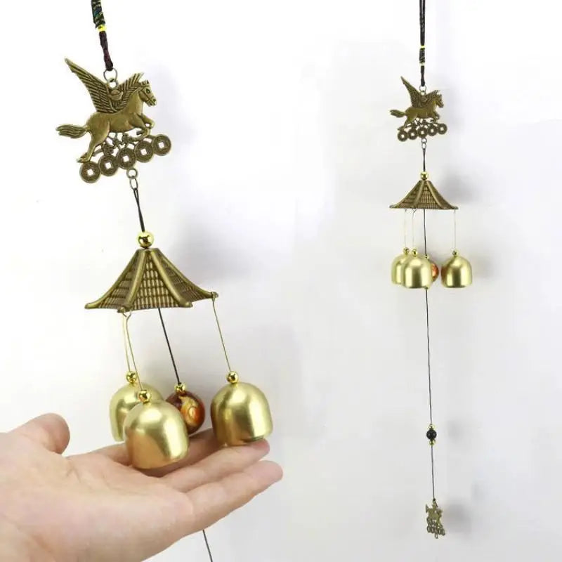 Home Decoration Craft Retro Horse Metal Wind Chimes Garden Yard Bells Qme