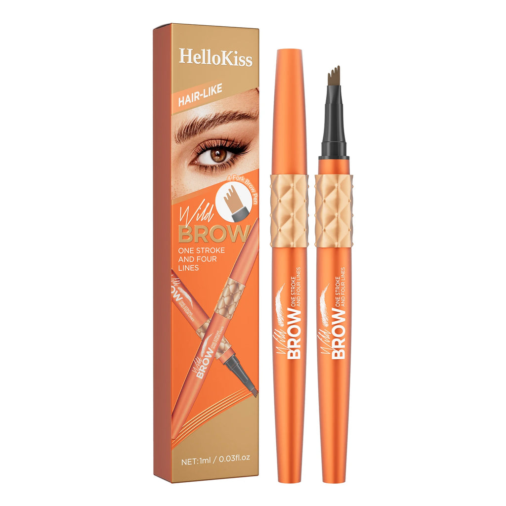 5 Colors Four Tip Liquid Eyebrow Pen Waterproof Sweatproof Long Lasting 3D Wild Brow Microblading Eyebrow Makeup for Beginners Qme