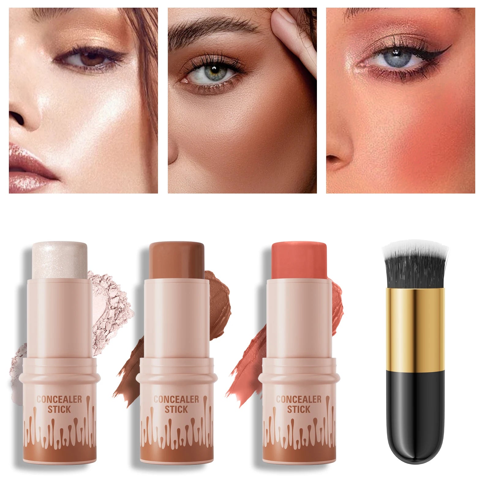 Contour Stick Set Natural Matte Finish Highlighters Shadow Waterproof Contouring Wand V-face Shaping Contour Pen Face Makeup Qme