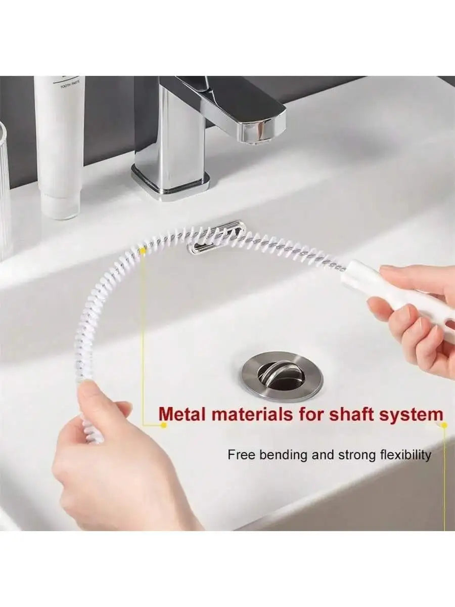 Multi Purpose Pipe Cleaning Brush Flexible Long Handle Sink Drain Qme
