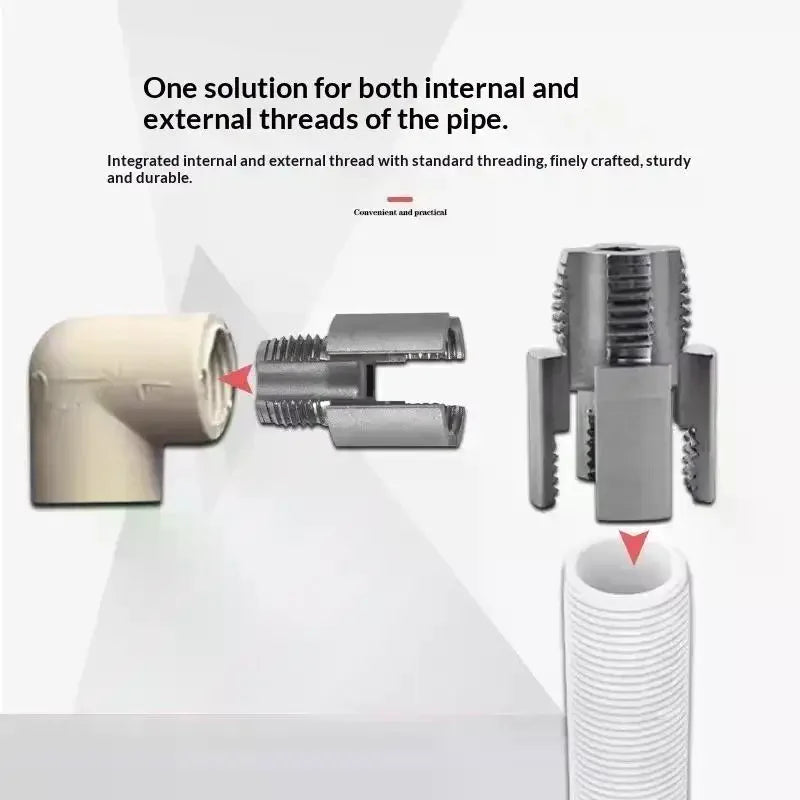 Heavy-duty PVC Plastic Pipe Threading Tool 1 2 3 4 Male Female Qme