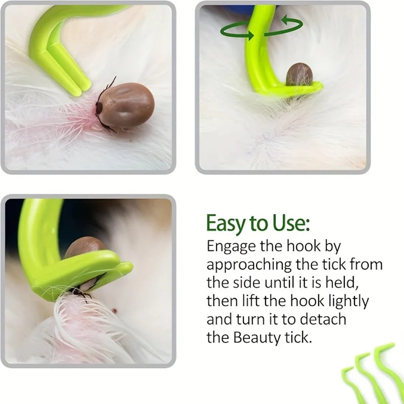 3pcs Tick Removal Tool Set for Dogs & Cats - Easy, Precise & Safe Pet Tick Extractor Kit Qme