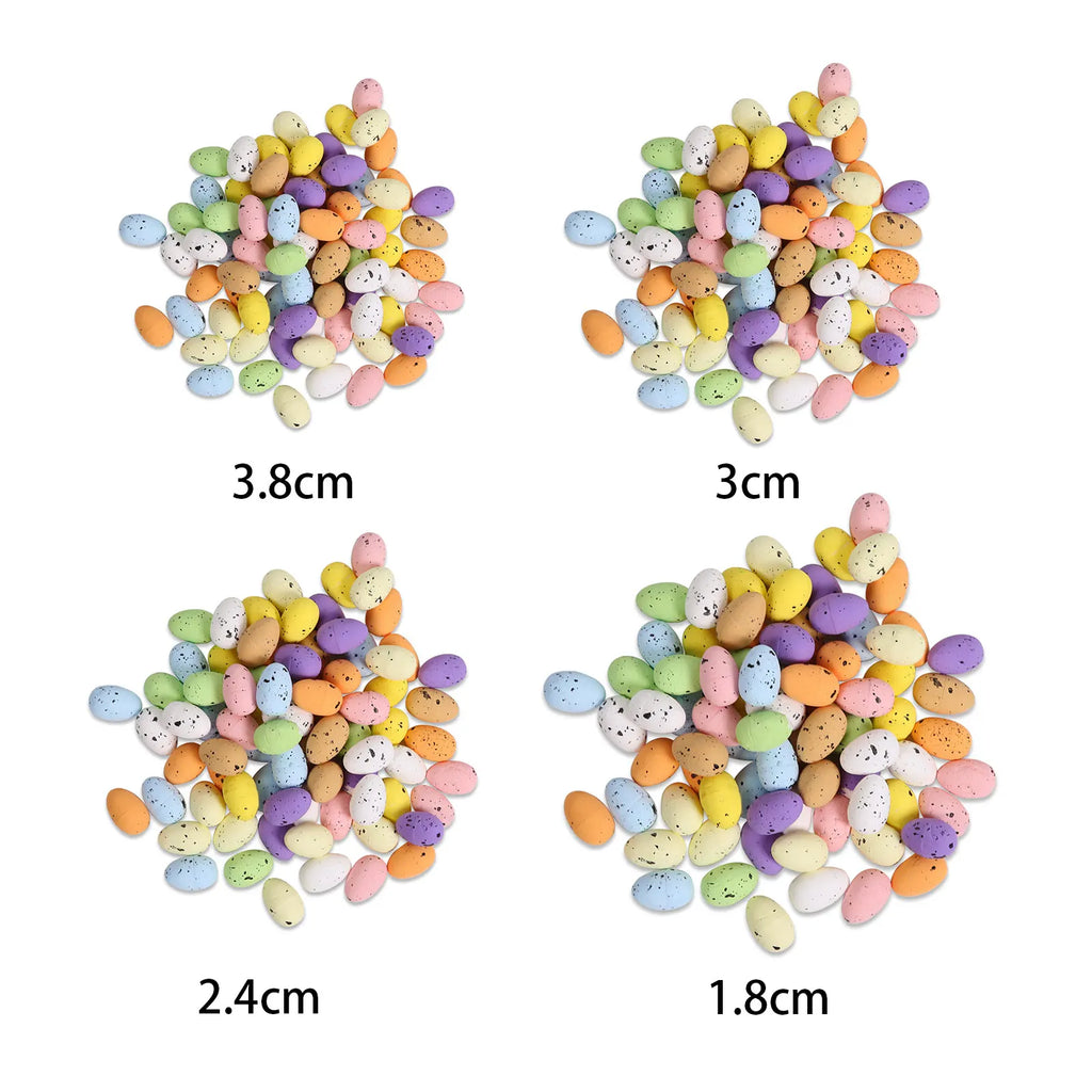 100PCS Colorful Foam Eggs Easter Egg Ornaments Crafts Birds Eggs DIY Wreath Easter Decoration Kids Diy Craft Qme