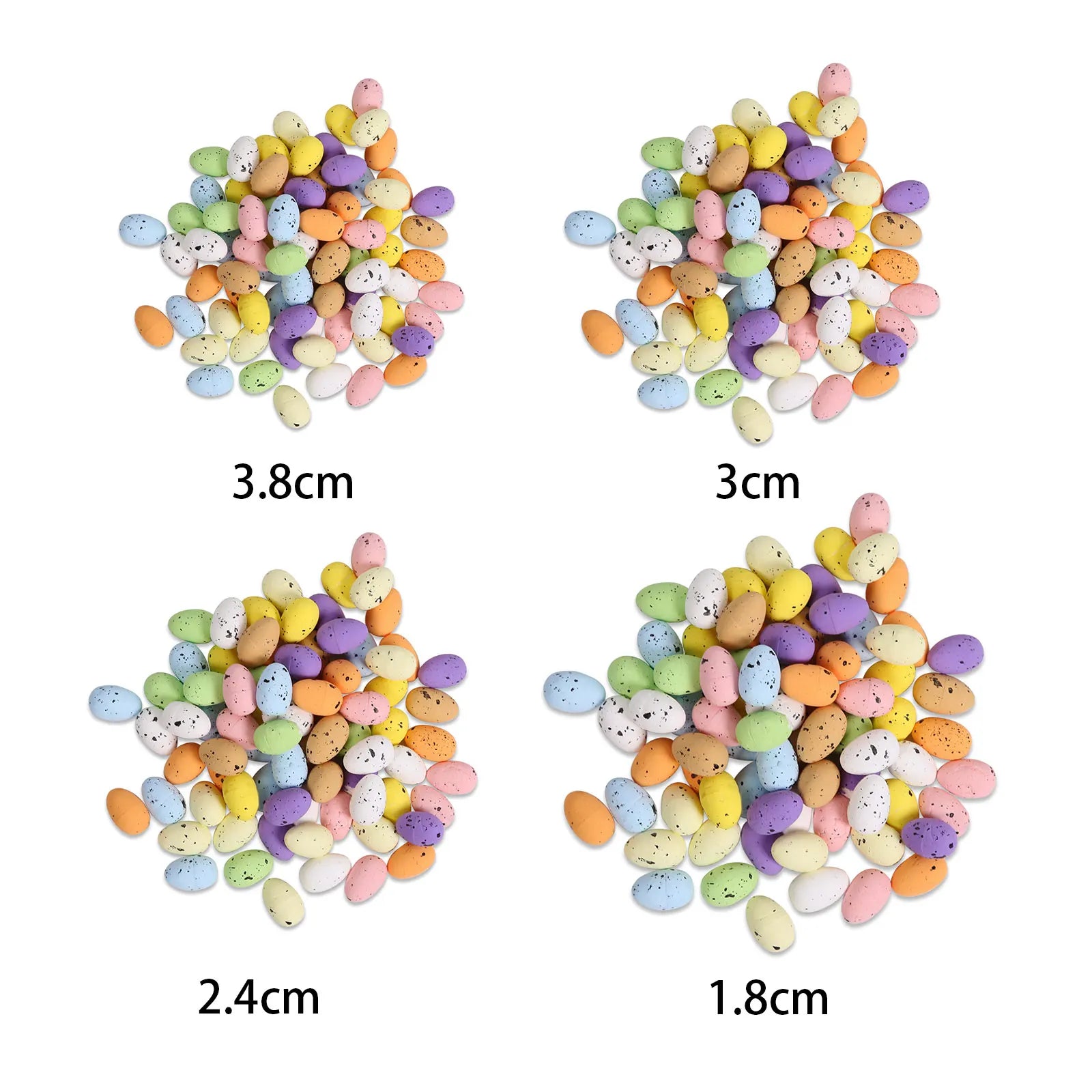 100PCS Colorful Foam Eggs Easter Egg Ornaments Crafts Birds Eggs DIY Wreath Easter Decoration Kids Diy Craft Qme