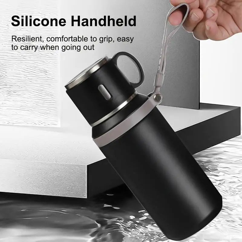 600ml Stainless Steel Coffee Cup Travel Thermal Mug Leak-Proof Thermos Bottle Tea Coffee Mug Office Business Style Thermos Qme