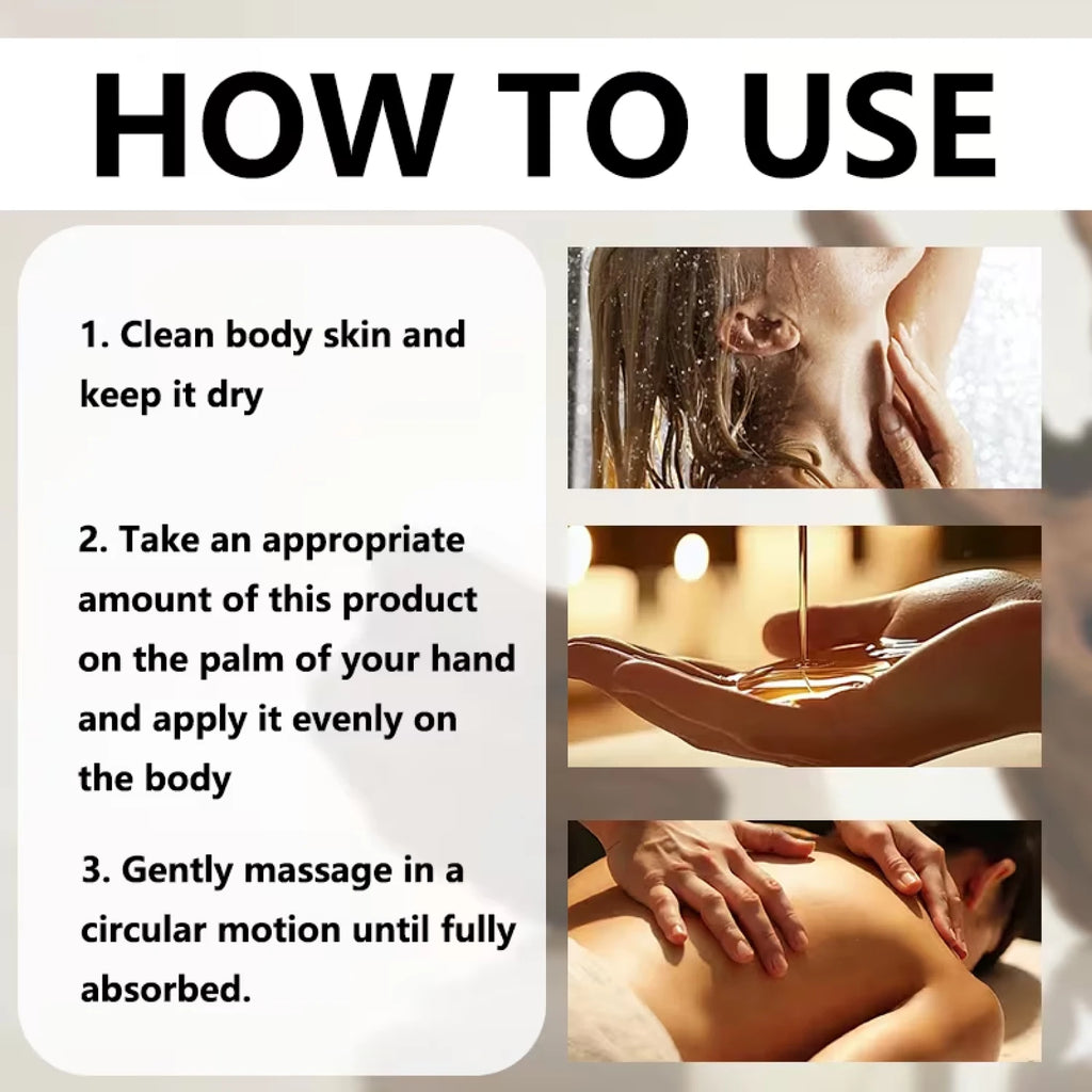 Cold-Pressed Castor Oil Body Massage Oil with Collagen & Magnesium, Moisturizing Care Qme