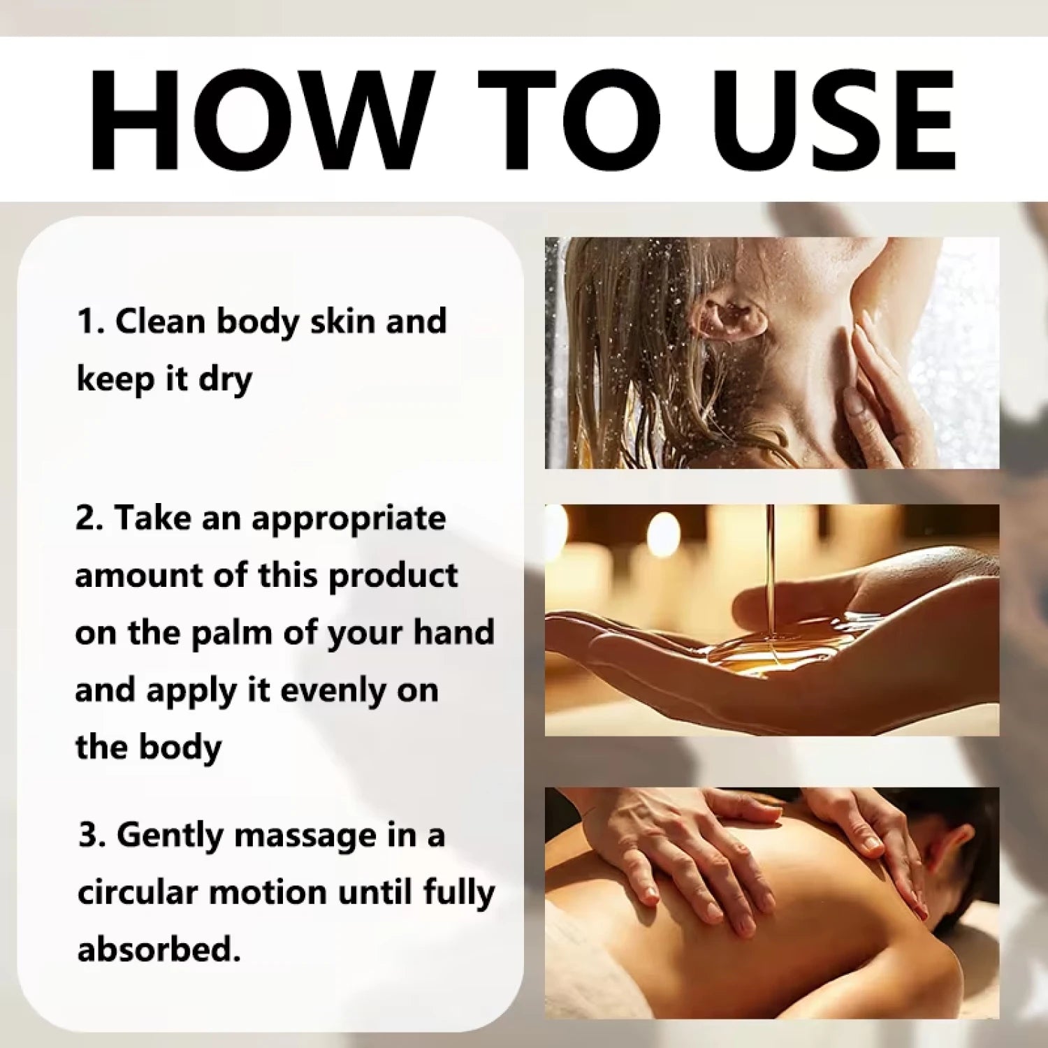 Cold-Pressed Castor Oil Body Massage Oil with Collagen & Magnesium, Moisturizing Care Qme