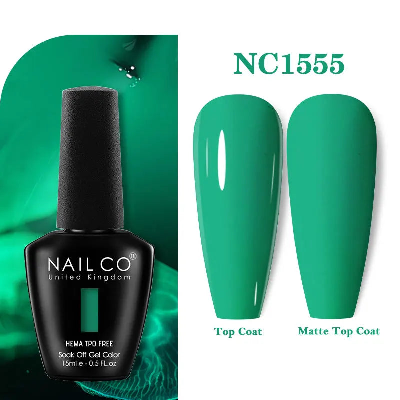 NAILCO Green Series Dark Gel Nail Polish Lasting Hybrid Base Matte