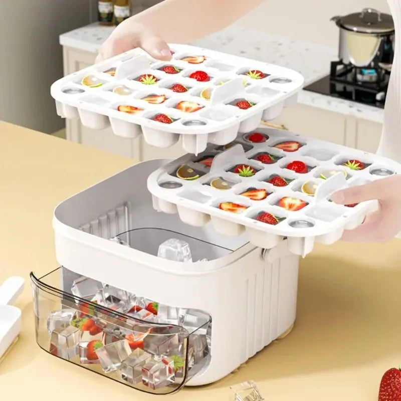 50 Grids Ice Mold Ice Tray Double-layer Ice Cube Tray Reusable Food-grade Ice Cube Molds for Ice Cube Manufacturers Qme