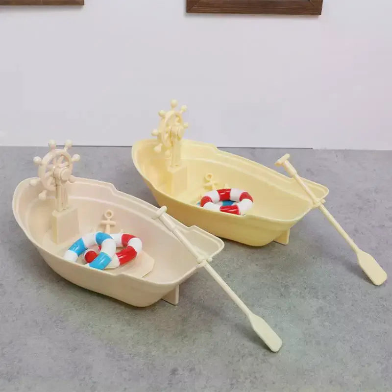 Mini Simulated Dollhouse Ornaments Miniature Fishing Boat Plastic Qme