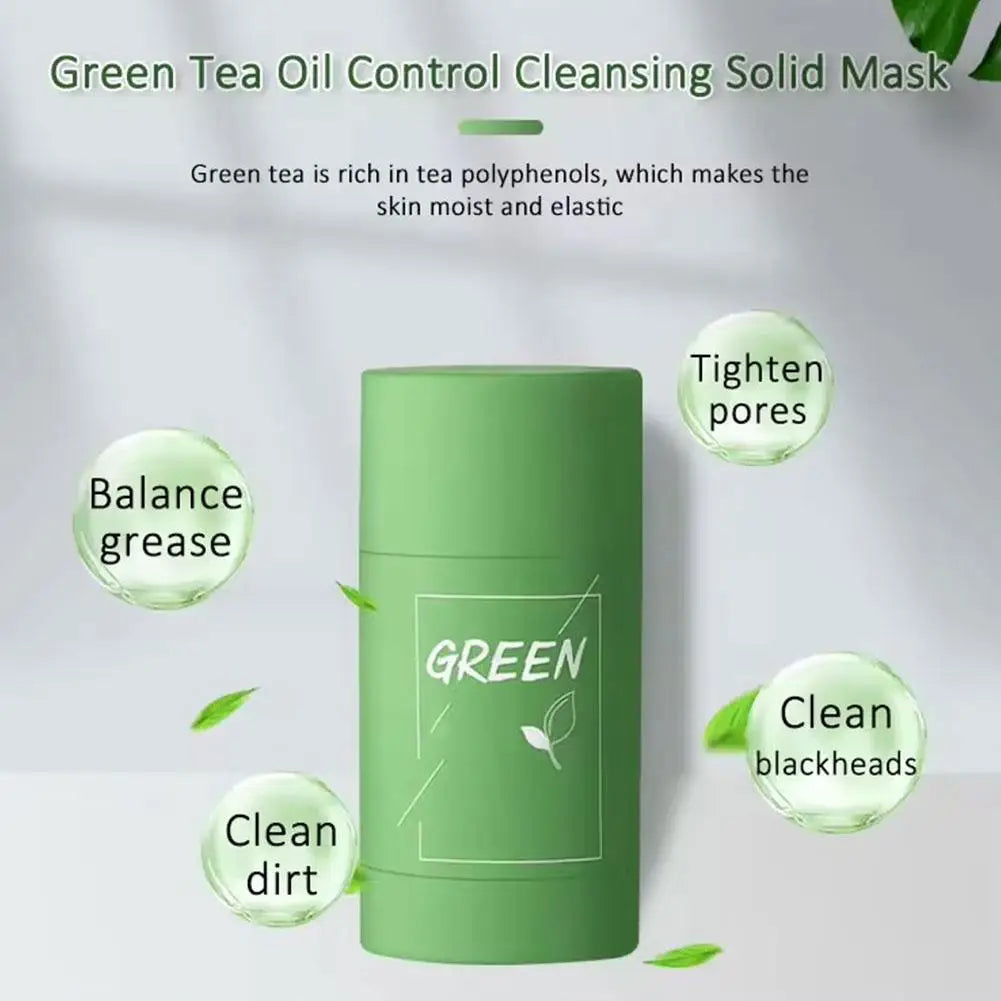 1/3PCS Green Tea Clay Stick For Face, Green Smear Acne Shrink Blackhead Green Tea Extract Facial Mask Pore Cleansing Qme