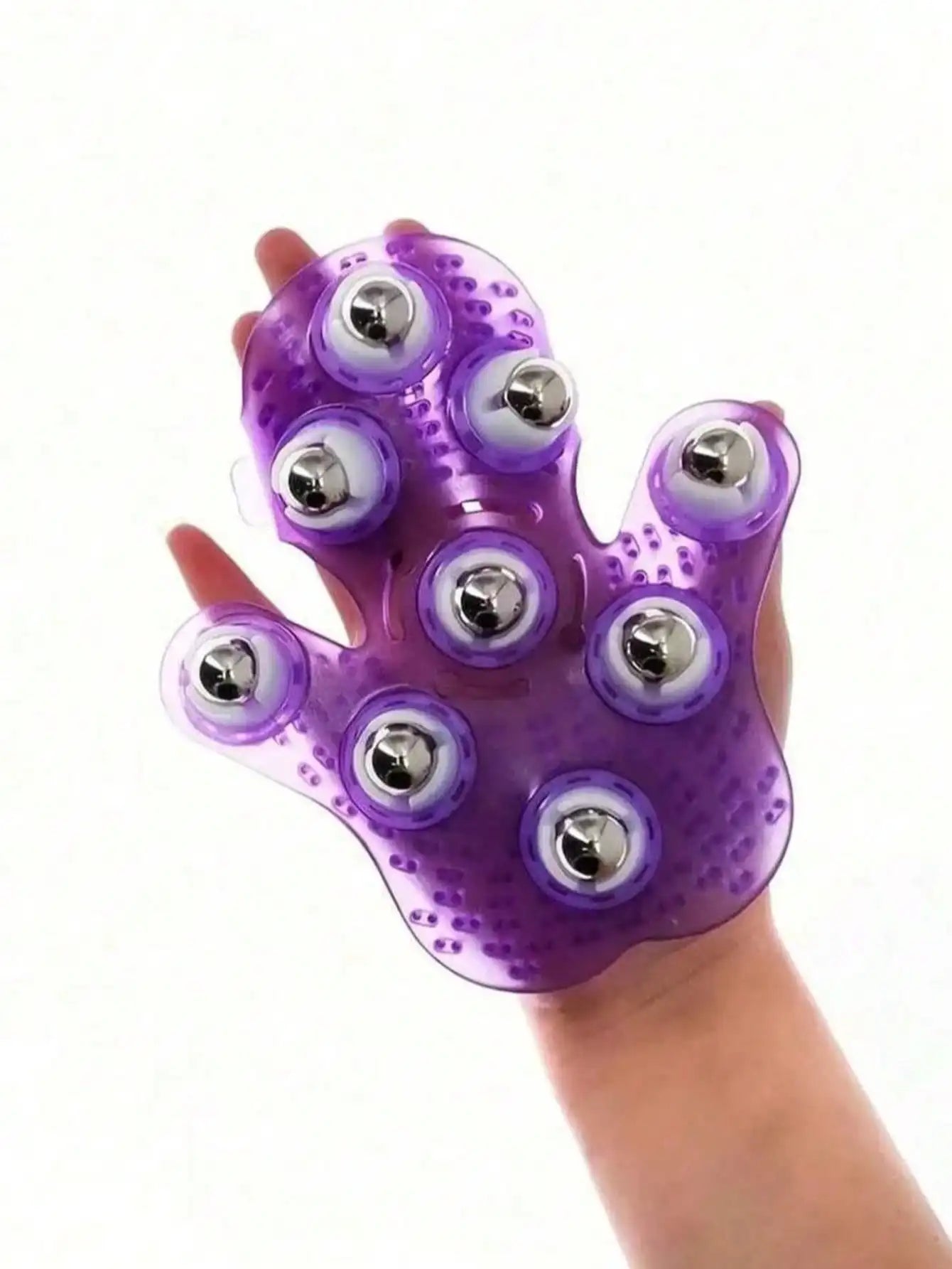 360 Rotating Silicone Body Massager 9 Steel Balls Full Abdomen Leg Qme purple