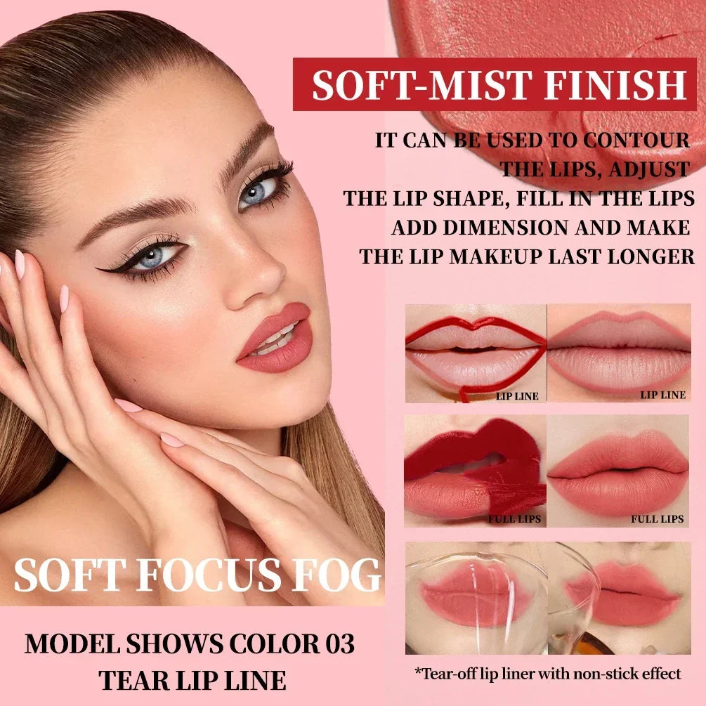 Qibest 9Pcs Lip Makeup Kits Matte Lipstick,Tear Off Lip Liner,water Lip Glaze,Nude Velvet Lip Stain Long Lasting Lip Cosmetics Qme