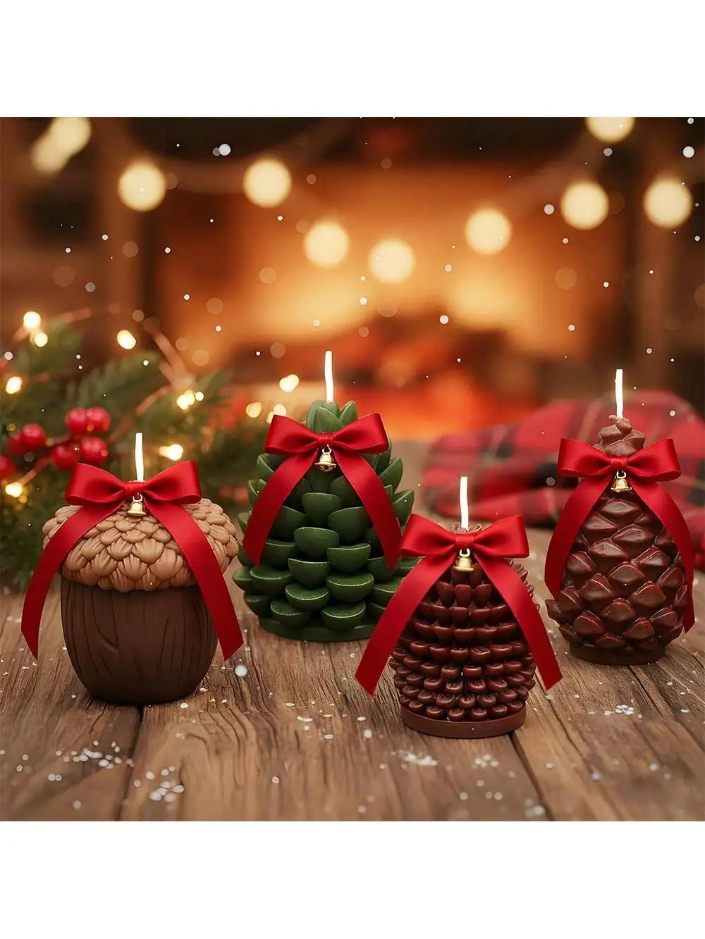 Christmas Pine Cone Silicone Mold DIY Aromatherapy Candle Ornaments Qme