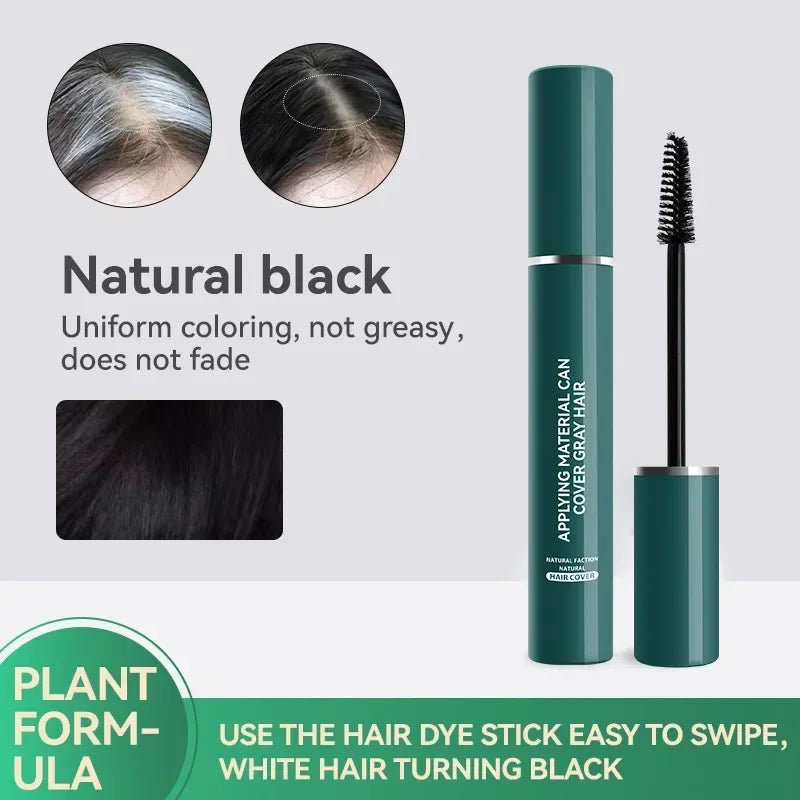 Hair Dying Stick Long Lasting Fast Staining Washable High Saturation Cover White Hair Non-toxic Not Greasy Disposable Hair Dye Qme 01 black