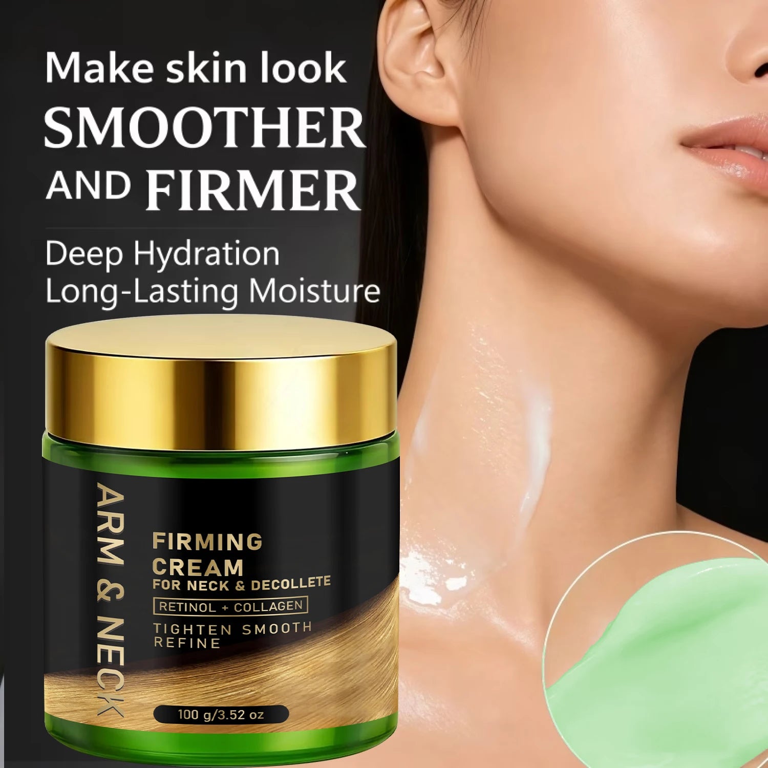 Bee Venom Retinol Collagen Firming Cream, Hydrating Tightening Treatment for Neck & Decollete Qme