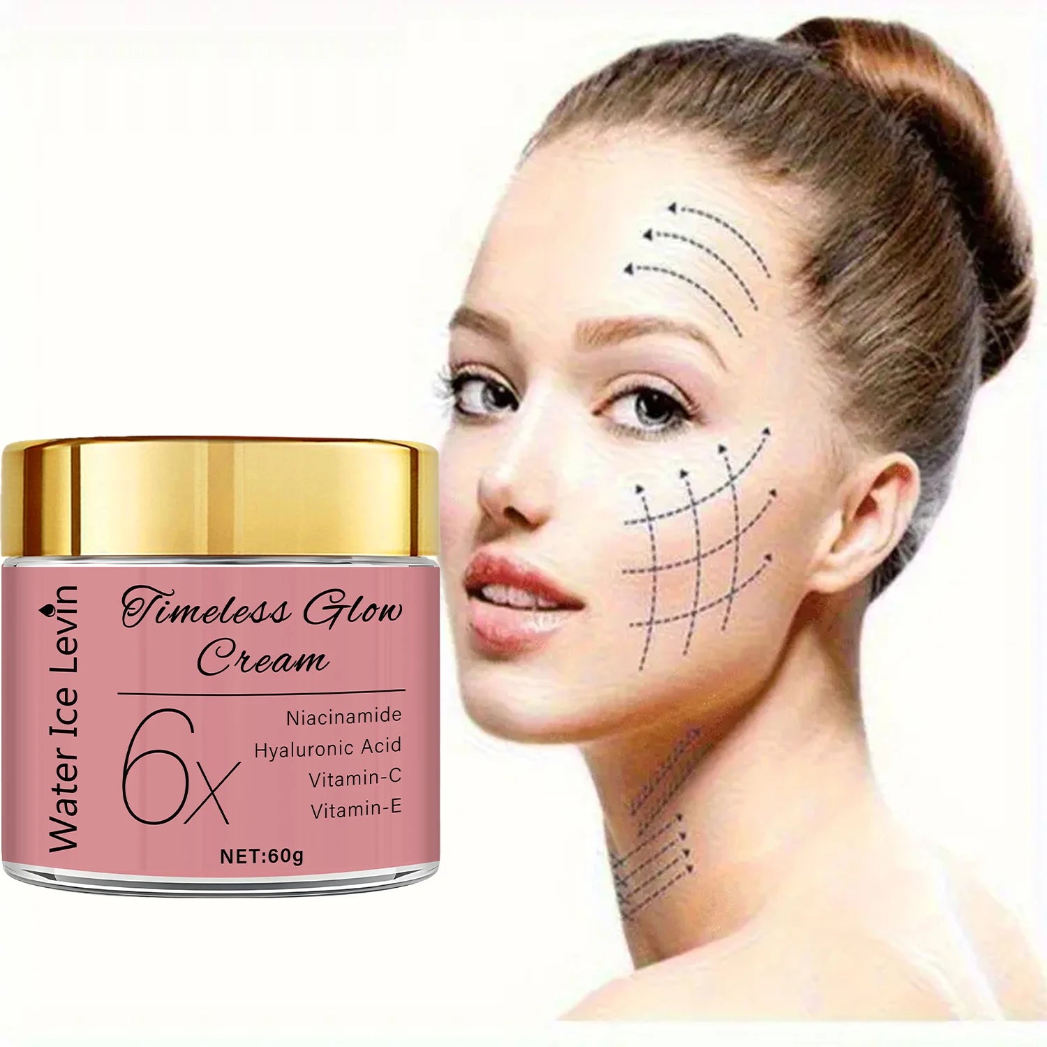 Timeless Glow Face Cream with Niacinamide, Hyaluronic Acid & Vitamin C - Brightening & Moisturizing for Softer, Radiant Skin Qme