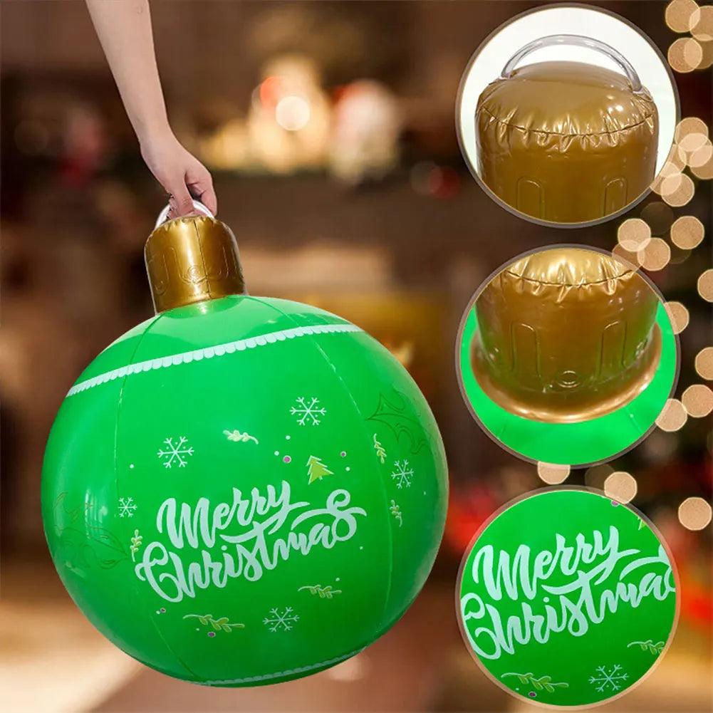 24 Inch Giant Inflatable Christmas Ball Outdoor Christmas Decorations New Years Christmas Ornaments Christmas Decorations Ball Qme
