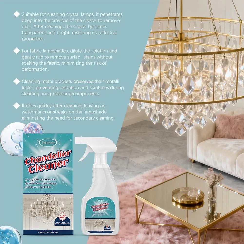 Chandelier Cleaner Spray Drip Dry No Wipe Light Buildups Dust Oil Qme