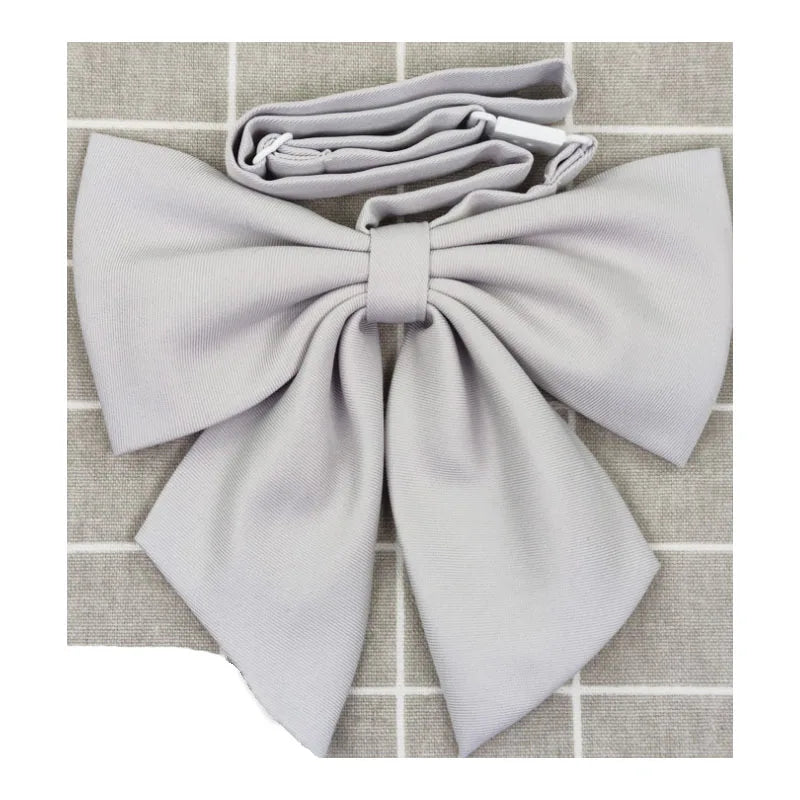 Students Solid Bowtie Thick Bow Tie Women Uniform Collar Butterfly Qme color5