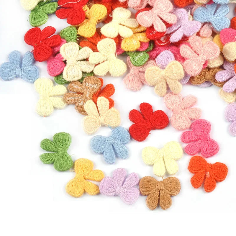 30Pcs/lot 21x17.5mm 10Colors Mixed Bow Shape Embroidered Clothes Patches For DIY Crafts Bag Hat Decor Sewing Accessories c3779 Qme