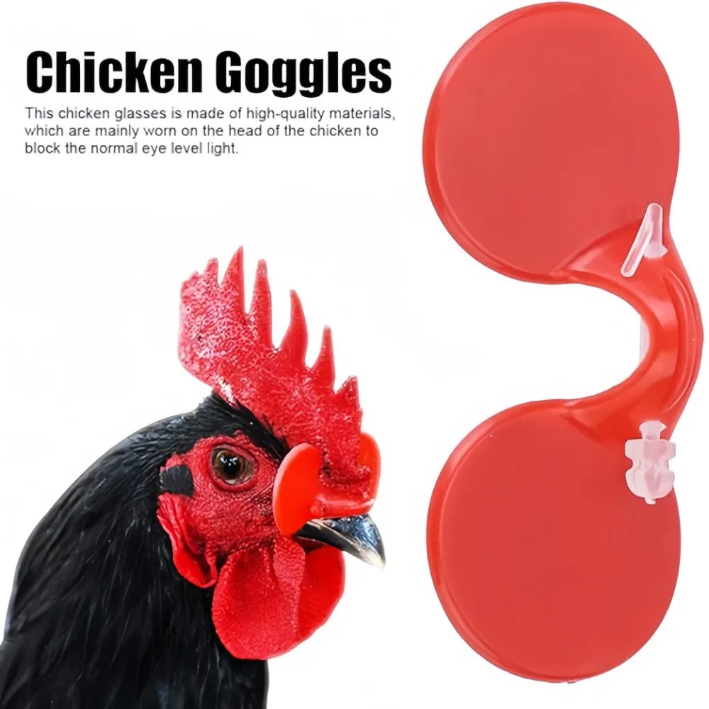 Red Chicken Glasses Plastic Peck-resistant Hair Glasses with Bolt Poultry Safety Protection Goggles Chicken Accessories Qme