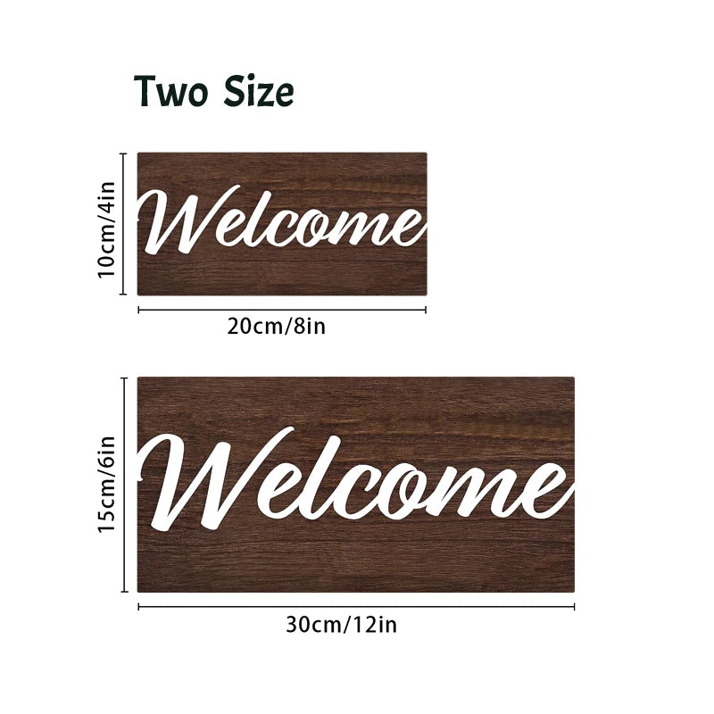 Rustic Simplicity Welcome Wall Hanging Decor Wood Art Plaques Sign Door Sign for Home Living Room Decor Qme