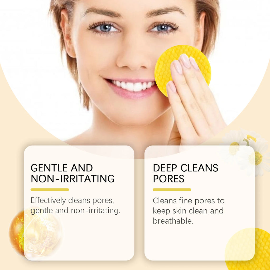 80Pcs Turmeric Kojic Acid Cleansing Pads Cleansing Exfoliating Pads Facial Sponges Refreshing Daily Facial Pore Cleansing Pad Qme