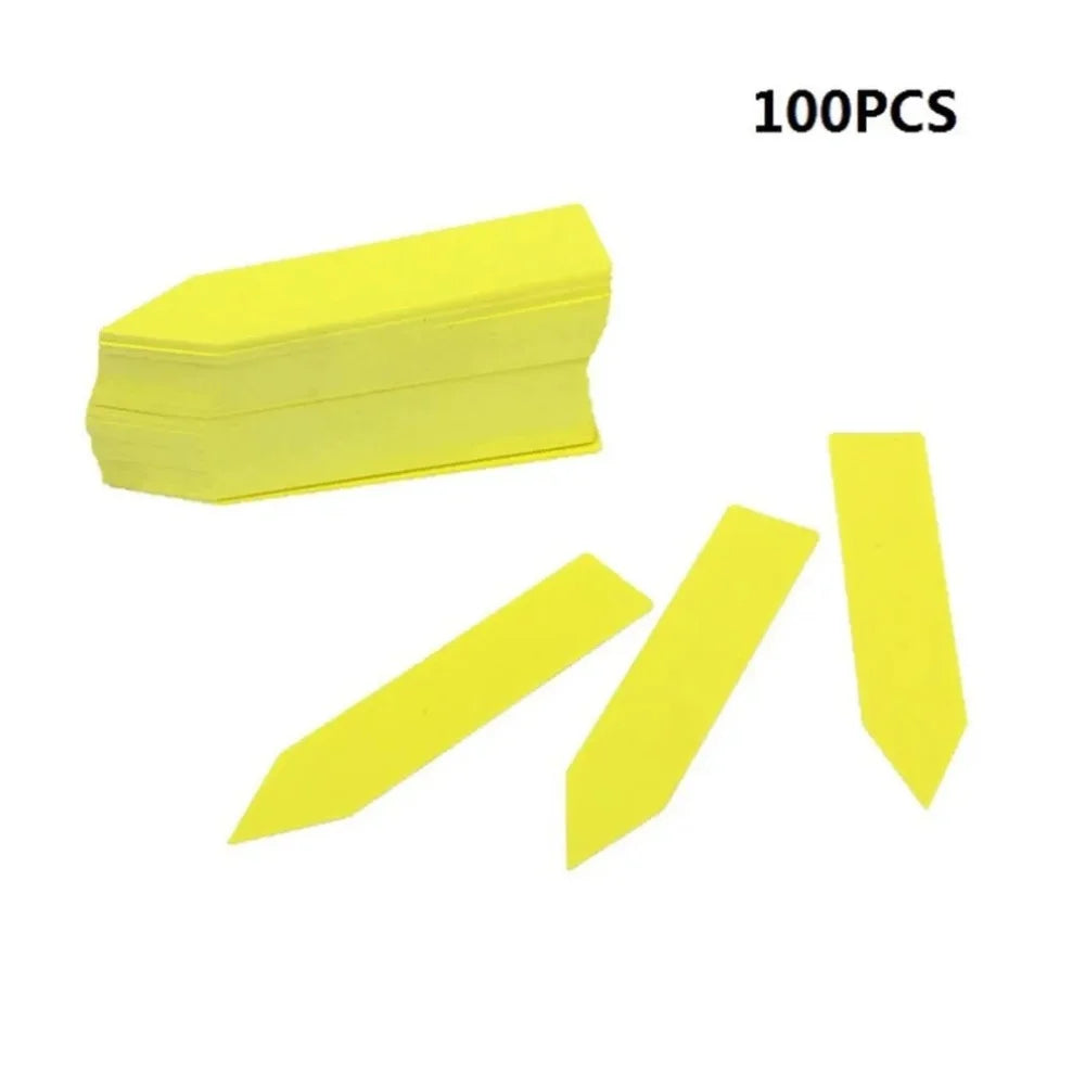 Reusable Waterproof Plant Markers Plastic Plant Stakes Multicolor Write-on Tags Potted Plants Vegetable Seedlings Flower Labels Qme YELLOW