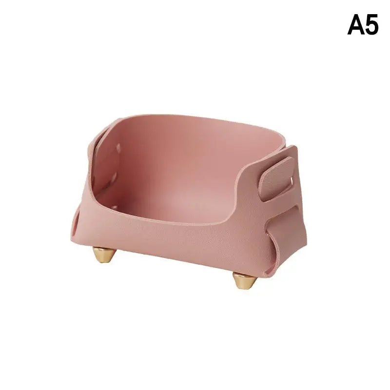 PU Business Card Holder Desktop Sign Display Stand Storage Qme A5