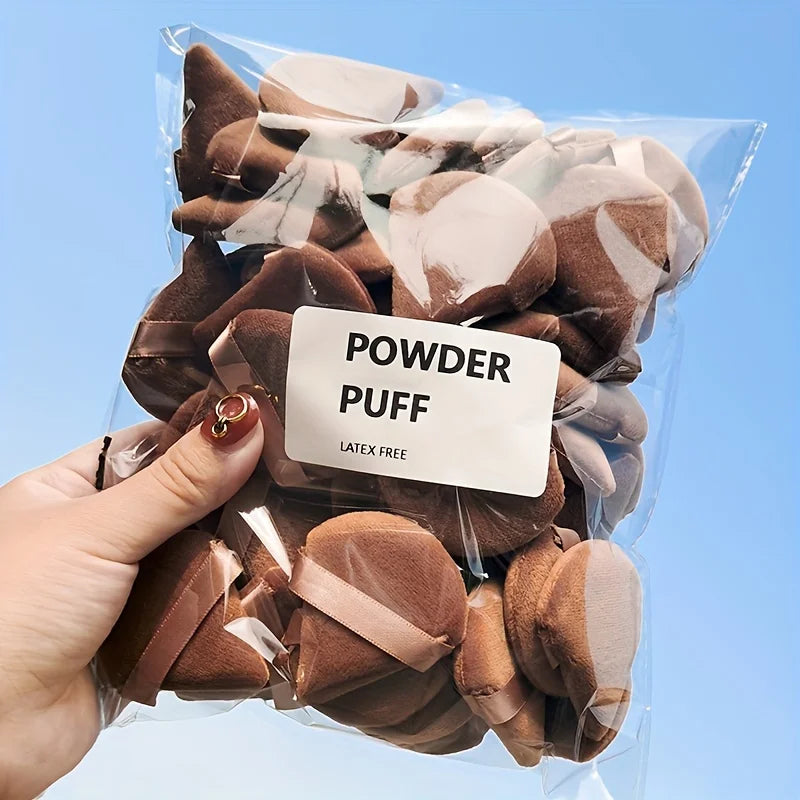 Mini Velvet Triangle Powder Puffs Extra Soft Makeup Blender Contour Qme rose