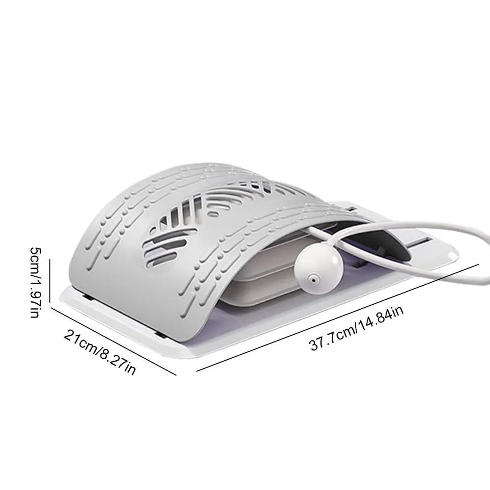 Lumbar Stretcher Ergonomic Back Stretcher for Lower Back Relief Adjustable Support Board Corrector for Workout Women Men Indoor Qme CN Gray