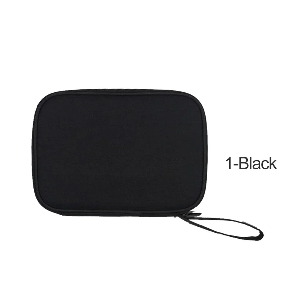 bag Multifunction Travel Carrying for Watch Strap Storage Bag Pouch Portable Case Box for Data cable 300D waterproof fabric Qme Black