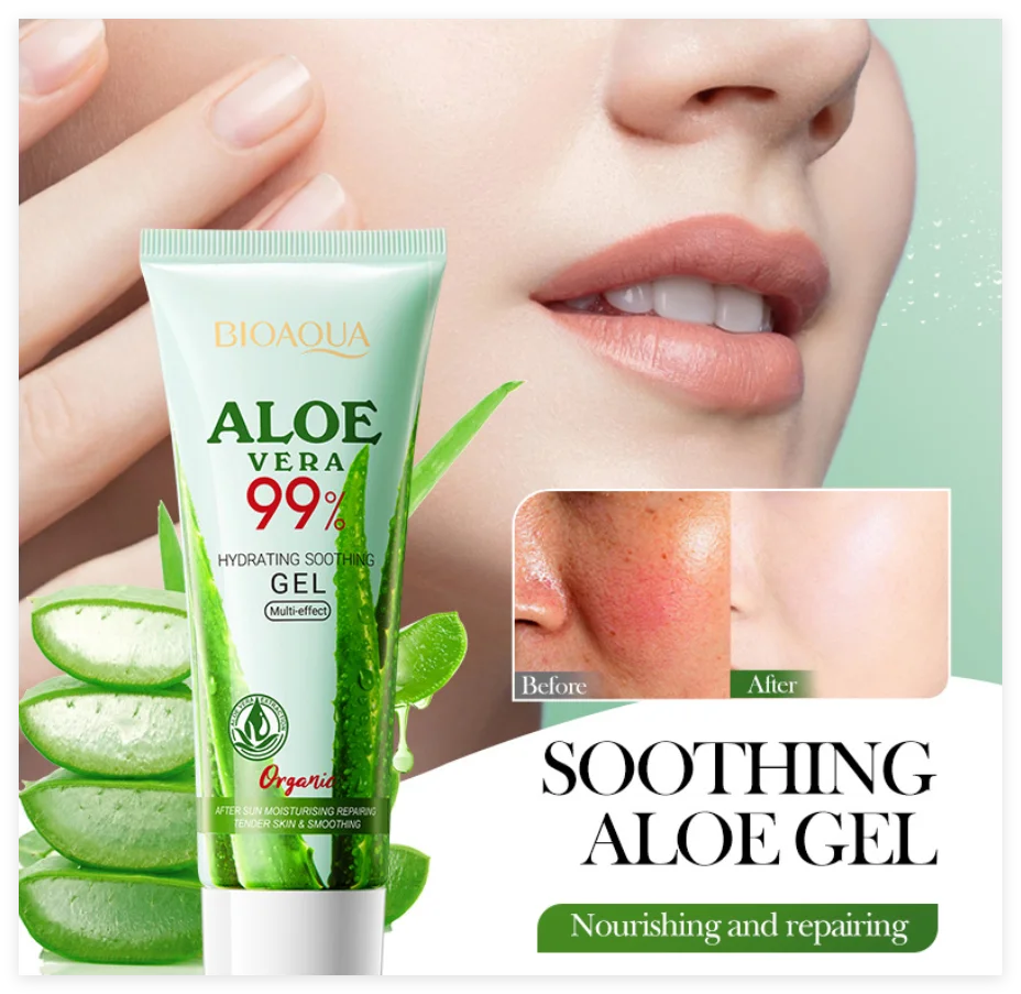 Aloe Exfoliating Gel Facial Deep CleansingPore Shrink Pore Cleansing Skincare Whitening Moisturizing Repair Facial Scrub Cream Qme