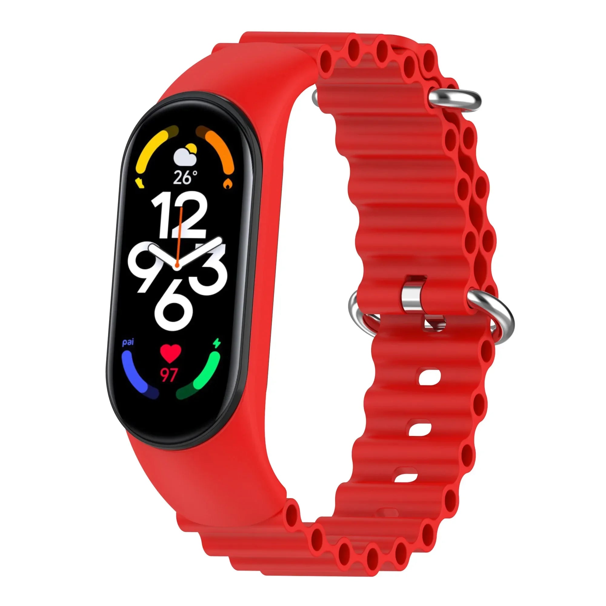 Strap For Xiaomi Mi Band 7 6 5 4 3 Smart Bracelet Sport Wrist Replacement Soft Silicone Ocean Strap For Mi band 5 7 Wristban Qme Red Mi band 5 6