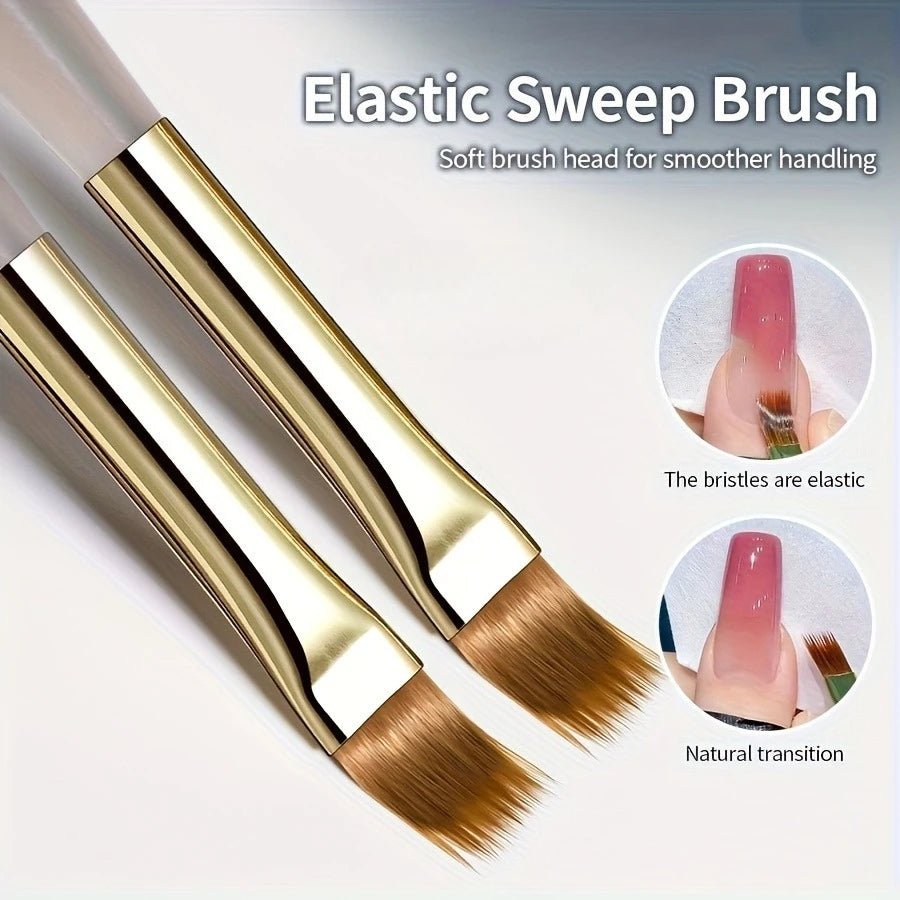 Elastic Gradient Nail Brush, Soft Bristles for Natural Ombre Nail Art Qme