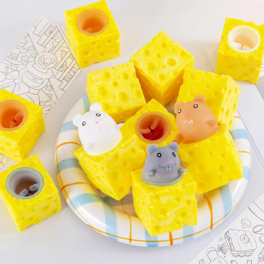Cheese Mouse Squishy Toy Slow Rebound Stress Ball Cute Interactive Qme