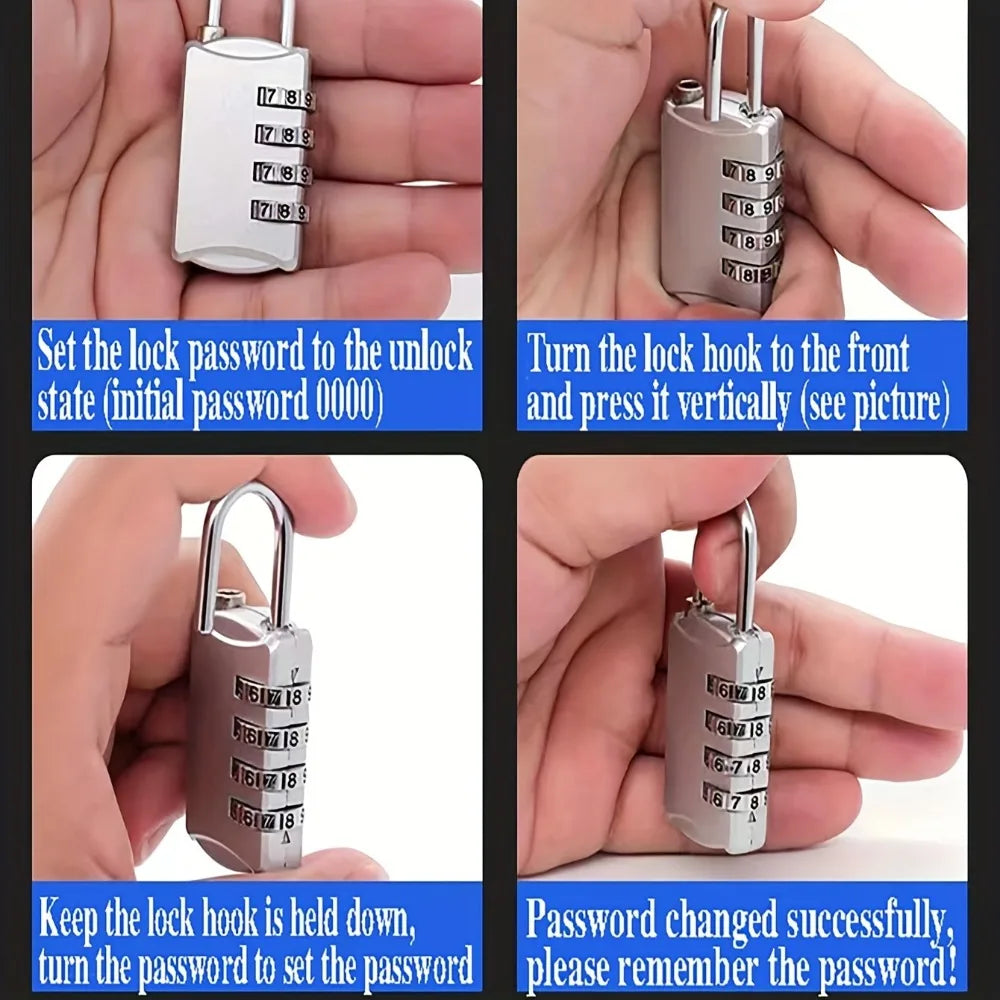 Combination Padlock Lock for Gym Lockers School Toolbox and More Portable Resettable and Secure Design for Sports and OutdoorUse Qme