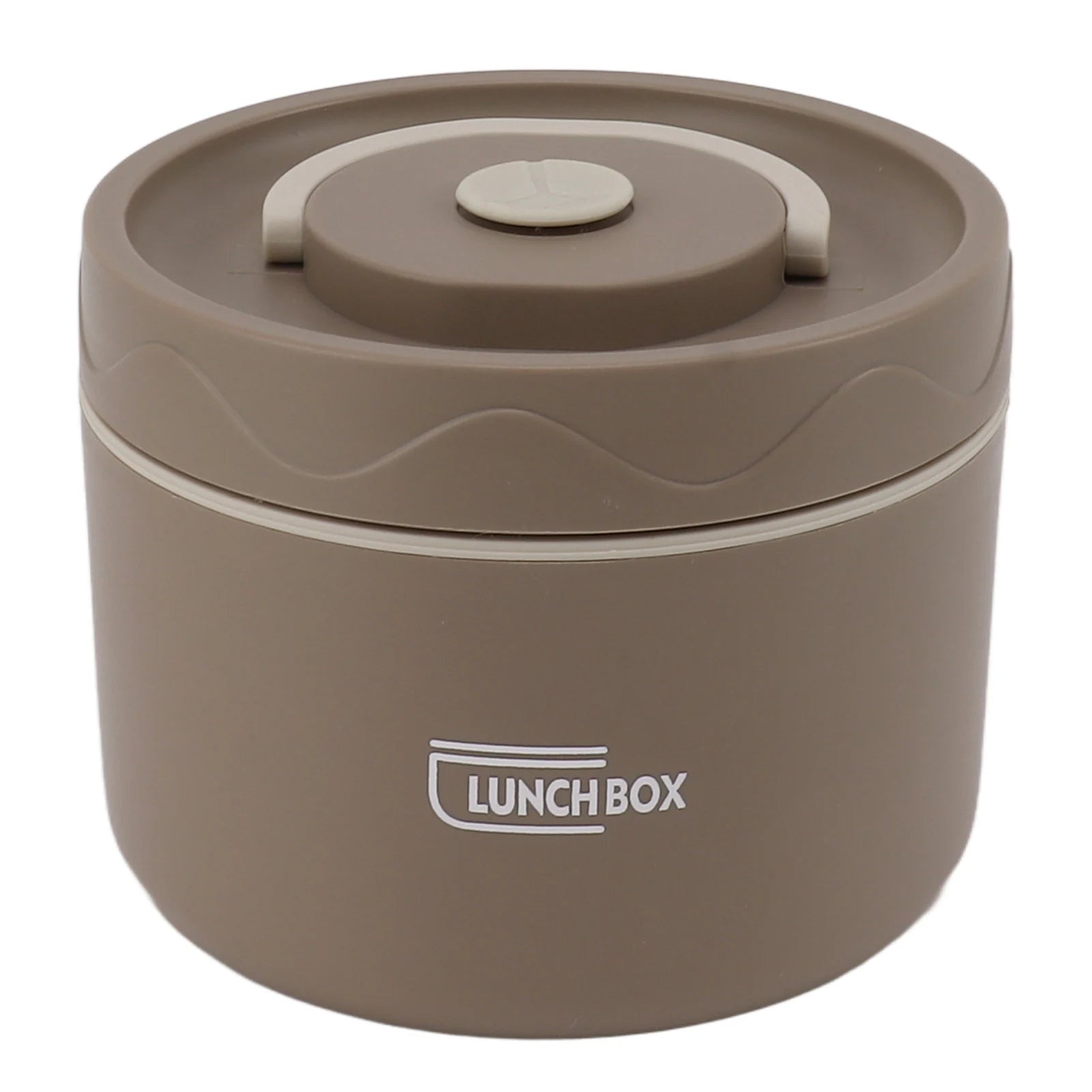550ml Heat Insulation Cooker Thermal Cooking Pot Stainless Steel Double Layer Portable Round Shape Thermal Lunch Container Qme Dark Coffee Microwave oven lunch