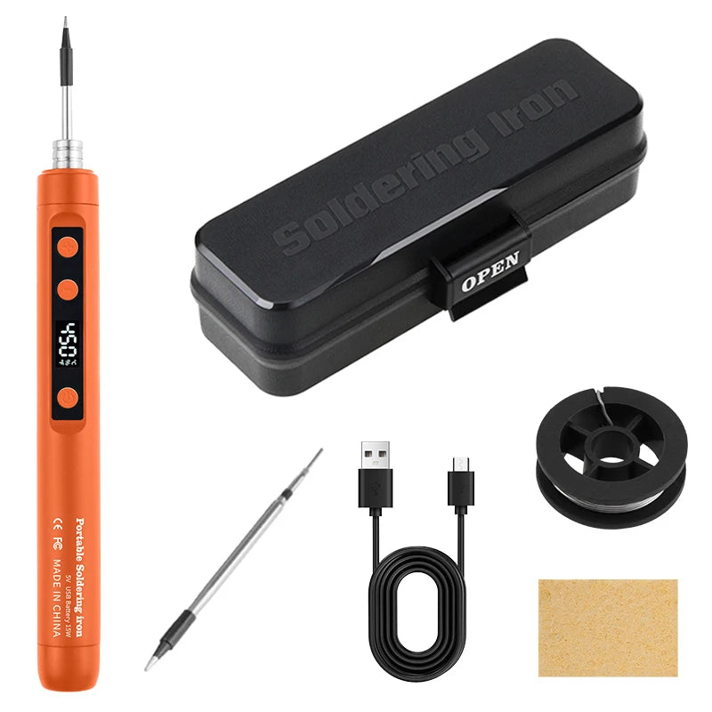 USB Soldering Iron Mini Small Portable Household Type-c Interface Qme C201S O SET3