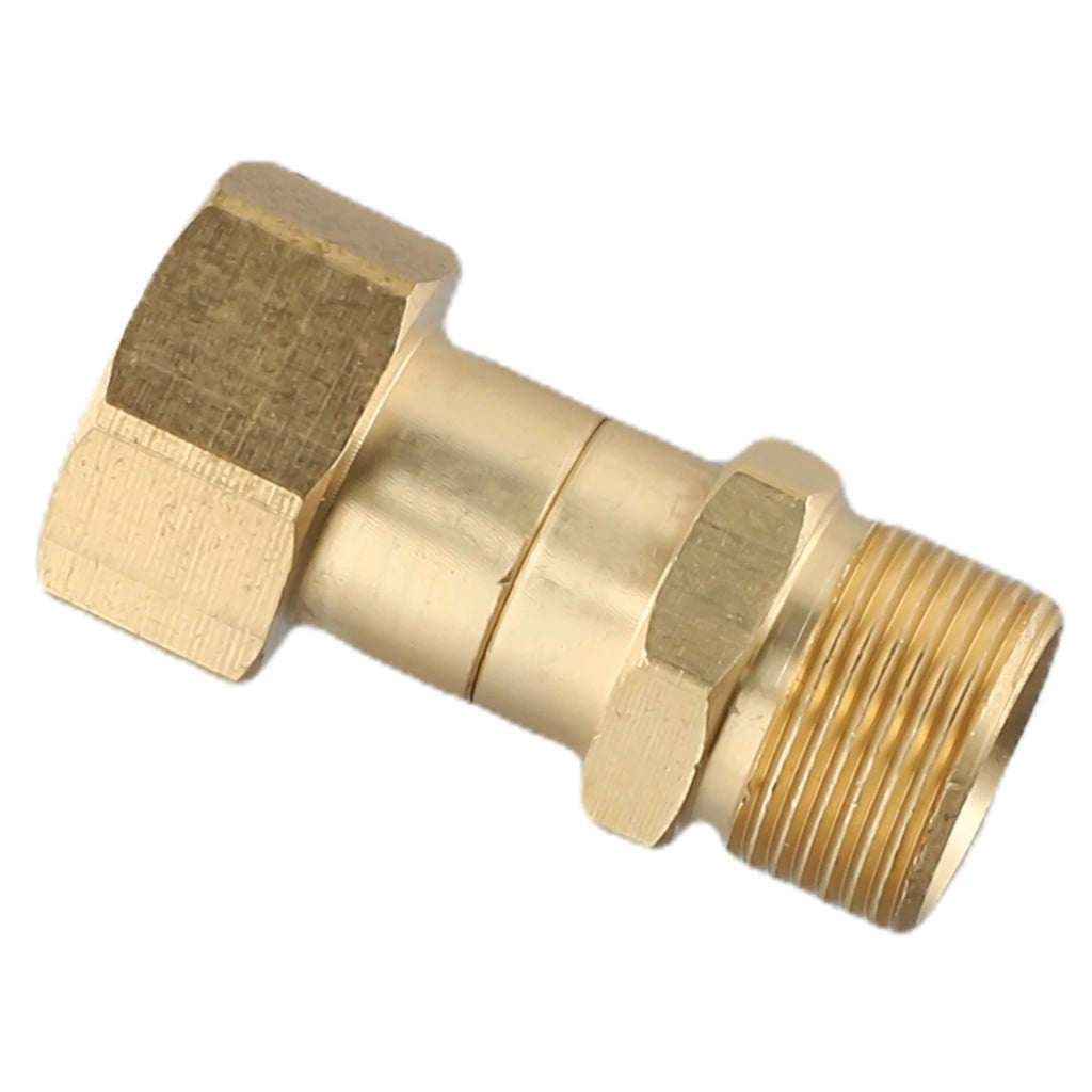 Brass Pressure Washer Adapter Swivel Joint-Hose Fitting M22 14mm Female Thread 360-Degree Rotation Hose Sprayer Connector Qme