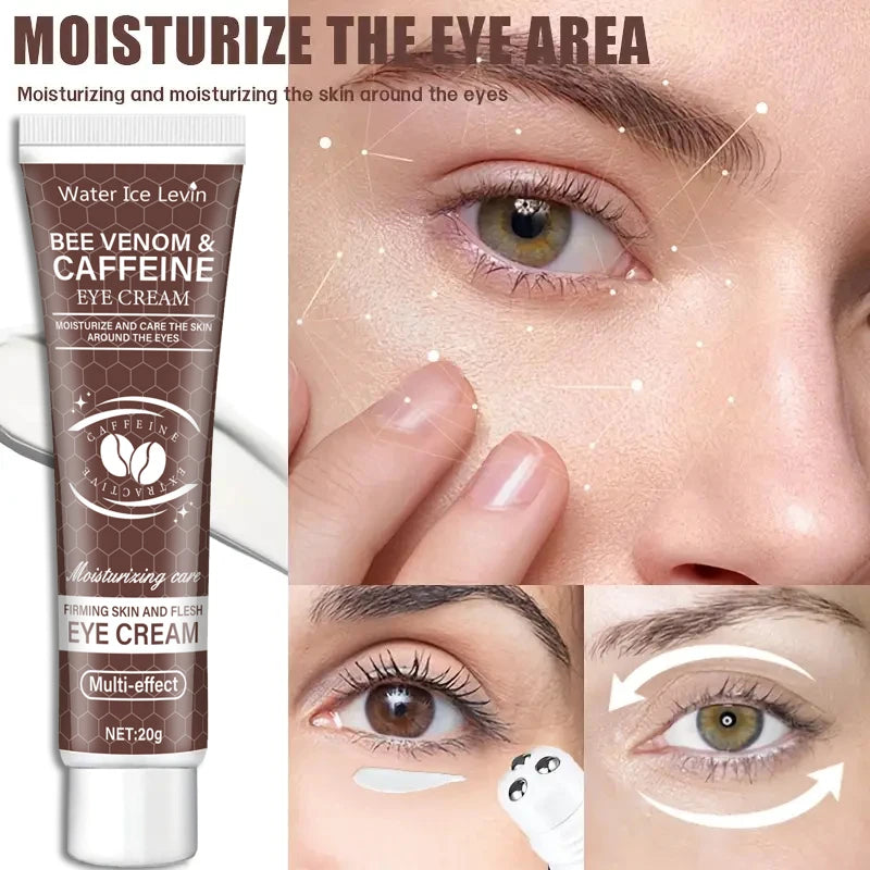 Natural Caffeine Intensive Moisturizing and Firming Eye Cream 20g, for Puffiness and Dark Circles Use It to Lift the Eye Area, Reduce Wrinkles and Signs of Aging, and Achieve a Light Beige, Relaxed Look. Qme
